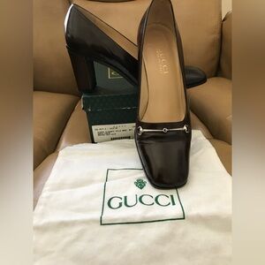 Gucci Women's Dark Brown Leather Heels
